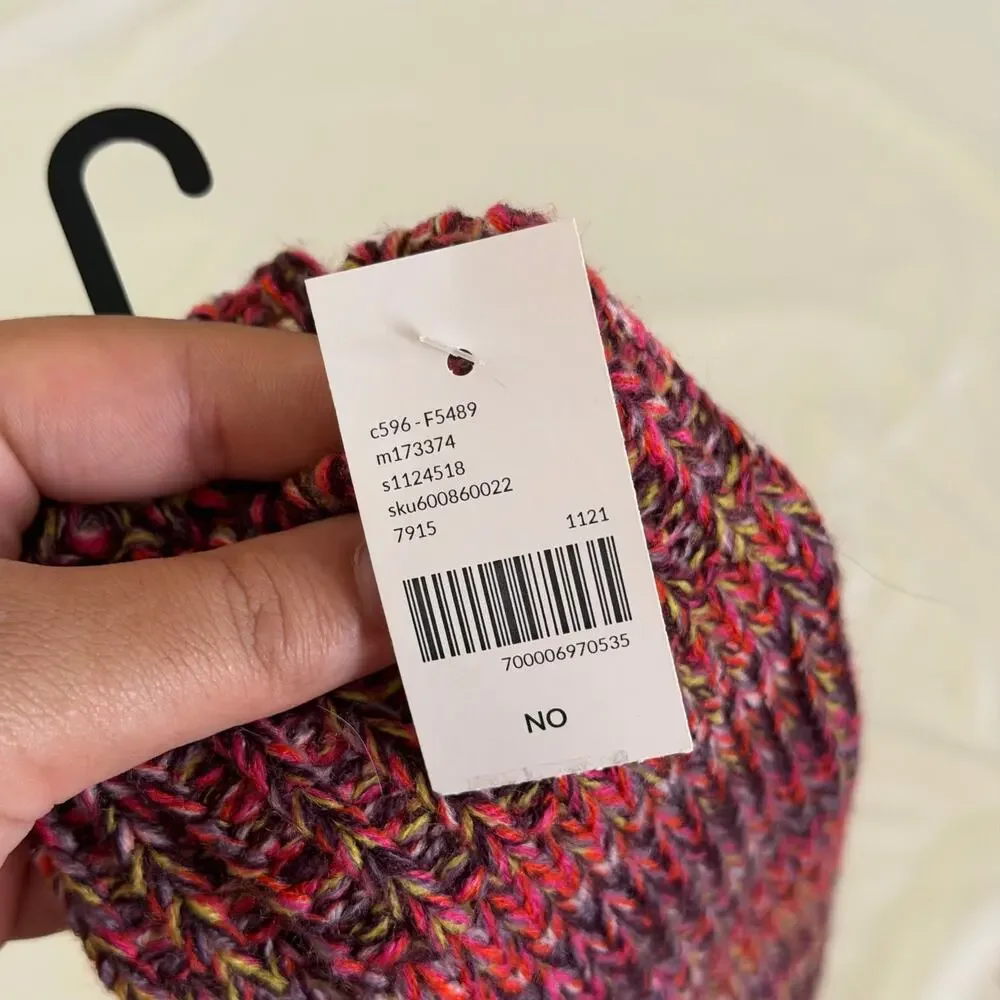 NWT Red Pink Marled Knit Mittens Winter Cozy Y2K